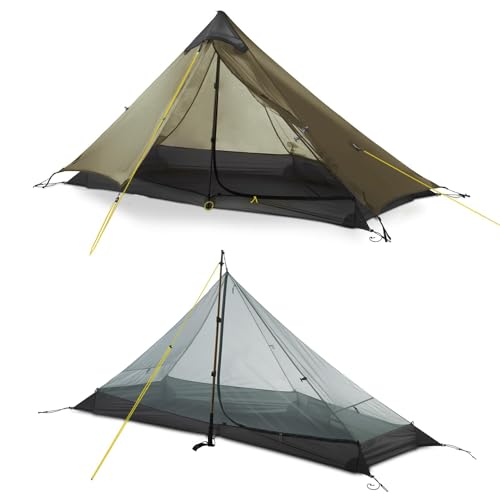 MIER LANSHAN ultralight tent packed for easy carry on backpacking trips.