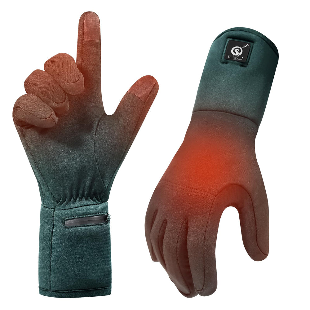 MIEVNIO heated gloves back-of-hand heat for quick warmth in cold weather.
