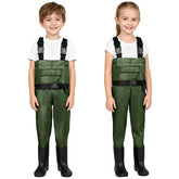 MIEVNIO kids waders with adjustable straps kept dry during creek play