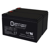 Mighty Max Battery 12V 7Ah F2 front view, ready for replacement in cameras.