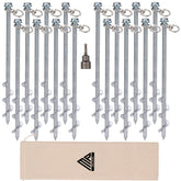 MightyPhine ground anchors screw-in 12-inch set secures outdoor equipment with dependable hold