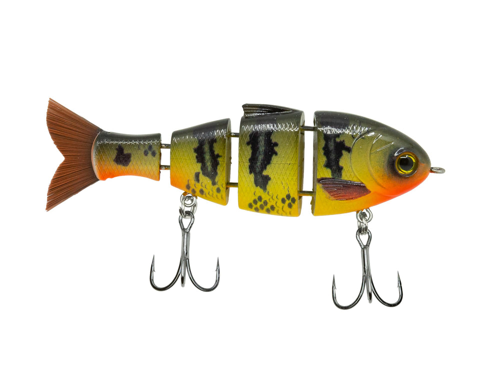 Mike Bucca Baby Bull Shad 3.75 inch lure in Bumble Bee color with lifelike swimming action.