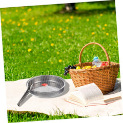 Mikikit portable BBQ grill 28cm top view shows versatile camping setup.