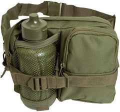 Mil-Tec belt bag with bottle in olive, hands-free hydration during outdoor adventures.