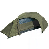 Mil-Tec Recom 1-Person Tent front entrance showing easy access and shelter