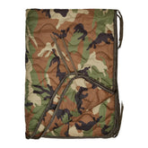 Mil-Tec Ripstop Poncho Liner folded in carry bag for portable warmth