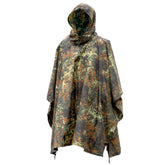 Mil-Tec ripstop wet-weather poncho packaging shows rugged outdoor gear for all-weather use.