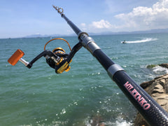 MILEXNKO carbon fiber rod close-up highlighting light weight and sensitivity.