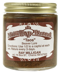 Milligan Taos Beaver Castor Lure bottle for field use with compact portability.