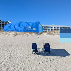 MillionShades Beach Shade Canopy cozy front view for two to three enjoying shaded ocean vibes