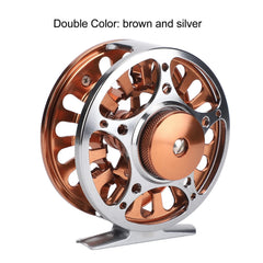 Milltrip fly reel double-color finish highlights style and visibility during action.