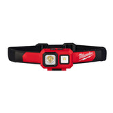 Milwaukee 2104 spot-flood headlamp in compact design for tight workspaces.