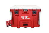 Milwaukee 48-22-8462 cooler side view, rugged design for tough sites