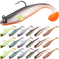 Mimorou 18-pack soft fishing lures with pre-rigged jig heads