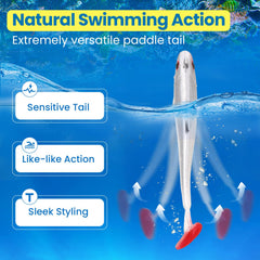 Paddle tail swimbait in fishing scenario for bass