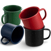 Mimorou enamel mug red 16oz with sturdy handle for camping coffee
