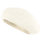 Minache Summer Beret in beige offers versatile solid color for easy styling.