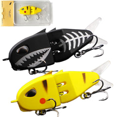 Mini Glide Bait Whopper Popper yellow and black lure side view