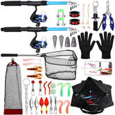 MiniInflat telescopic rod and reel combo blue 6.89 ft extended with two pieces