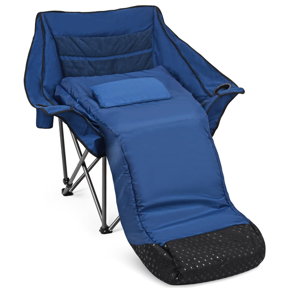 Minndudu heavy-duty camping chair foot pocket for warm, hands-free comfort outdoors.