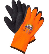 Minnesota Trapline Cold Creek Land Trapper Gloves with blaze orange back for visibility and warmth.