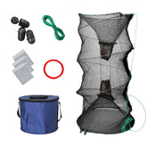 Minnow trap with foldable fishing net 11 x 24 inches