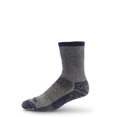 Minus33 Merino Wool USA Made crew socks, denim heather, front view for all-season comfort.