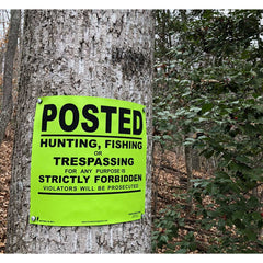 Minuteman Signs No Hunting roll sign graphic for property rules.