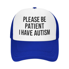 Miowjals autism funny trucker hat blue—casual style for outdoor adventures.