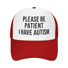 Miowjals Please Be Patient Autism cap adjustable strap for a secure, personalized fit.