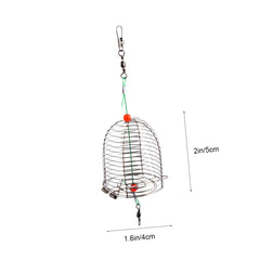 Mipcase bait cage with spring lid mechanism for controlled release