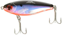 MirrOLure 27MR-808 Mirrodine XL close-up shows vivid black-orange-silver finish for enhanced visibility.