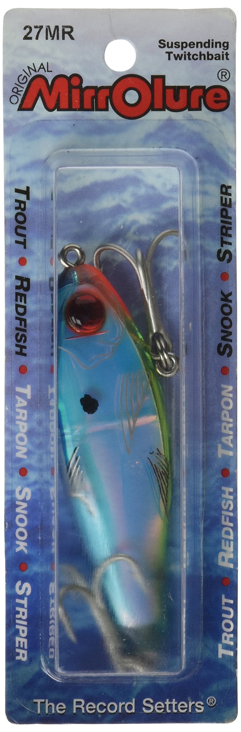 Mirrolure 27MR-CHBL Mirrodine XL Susp Twitchbait in Blue/Black/Chartreuse/Silver, 3-1/8in, 9/16oz
