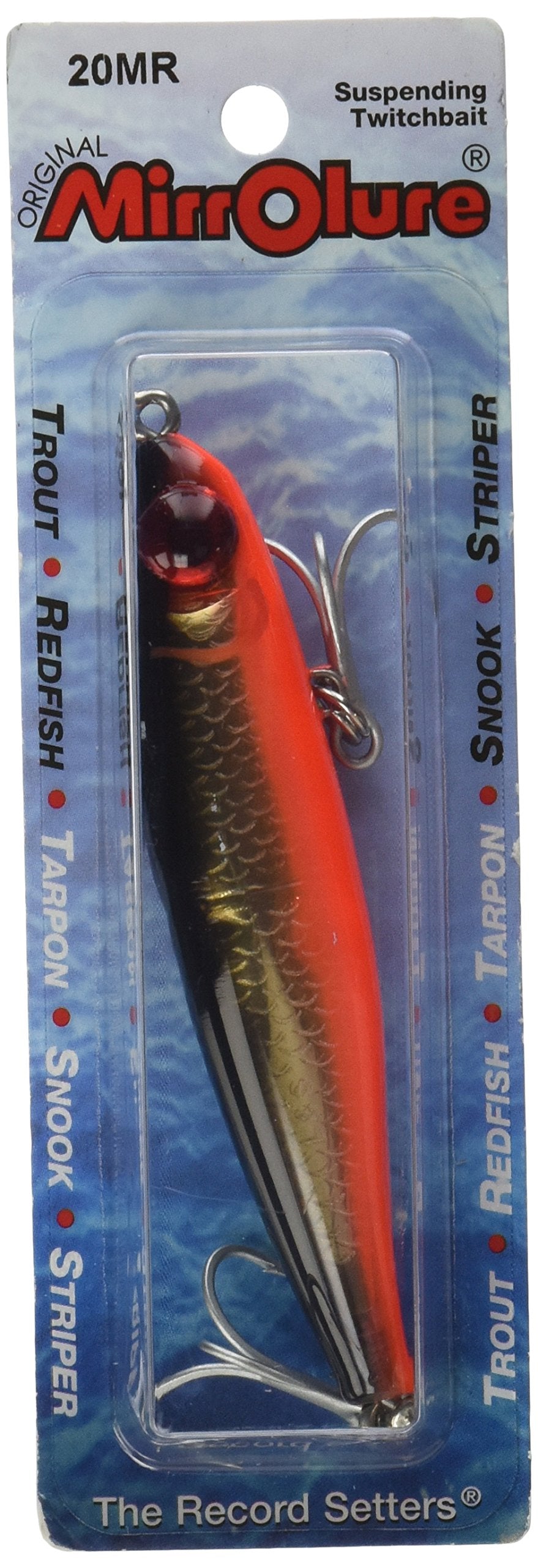 MirrOLure Catch 2000 full lure in black-gold-orange with high visibility.