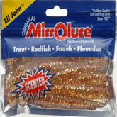 MirrOLure MRLJ-27 Lil John in gold and red glitter enhancing visibility and strike potential