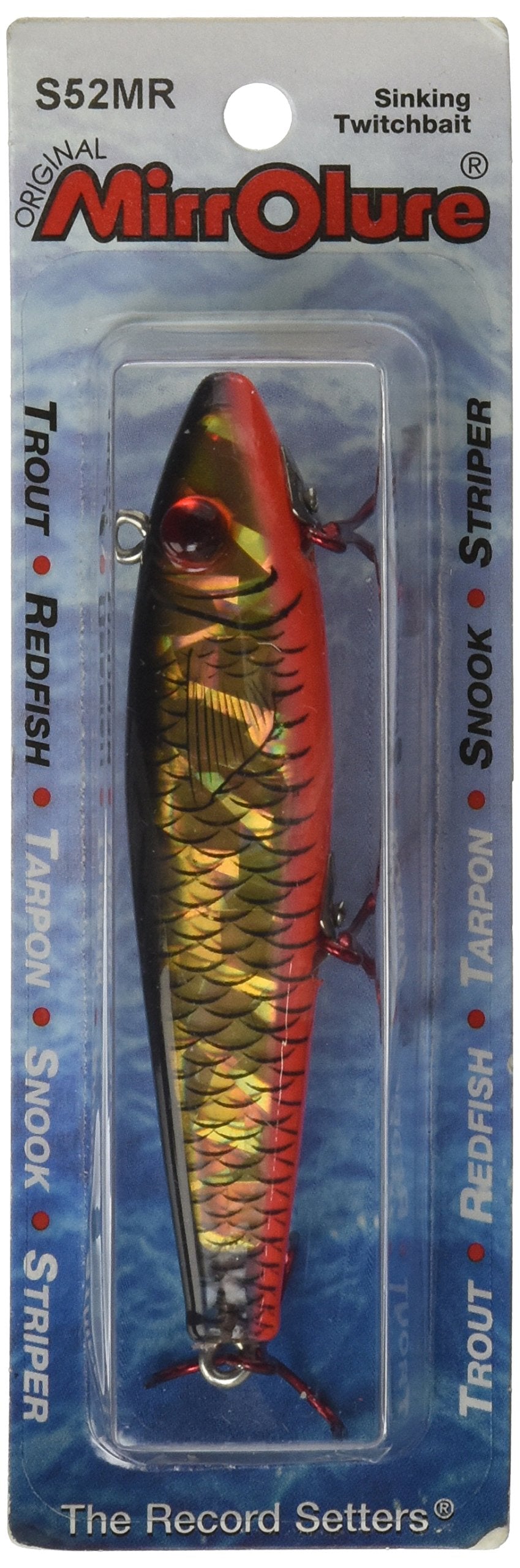Mirrolure S52MR-808 S3 Sinkin Twitchbait - Black BK/ORG/Silver, 3 5/8in, 1/2oz