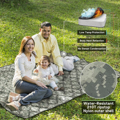 Mirzoyan Woobie Blanket with water-resistant fabric keeps you dry in damp outdoor moments.