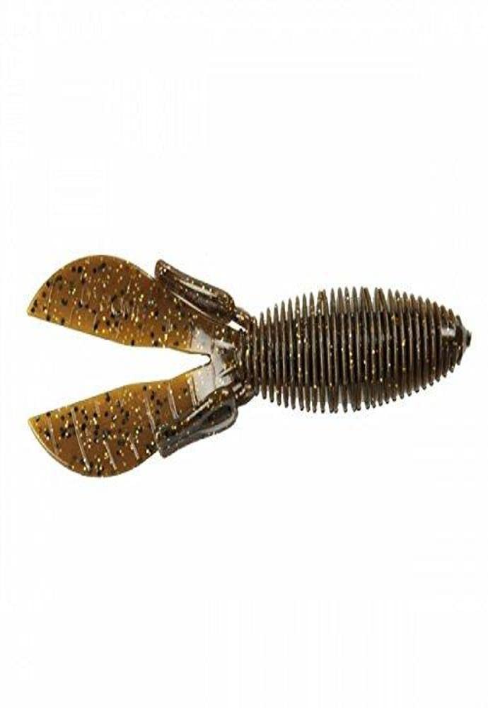 Missile Baits D Bomb 4.5-inch Green Pumpkin Silver Hologram Flake body shot showing ribbed profile for water displacement