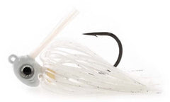 Missile Baits MJMSW516-PW Mini Swim Jig Pearl White with two flappers for dynamic water action.
