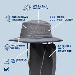 Mission Cooling Day Venture Hat side view highlights adjustable crown and secure fit.