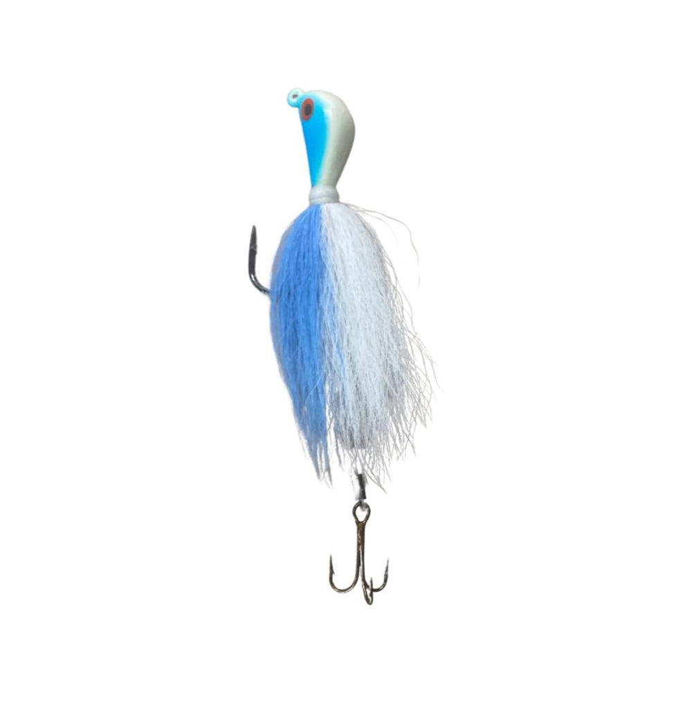 Mission Tackle LTB34 Glow Blue Lake Trout Bucktail Jig for deep-water trolling