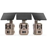 Misstech 4K UHD solar trail camera front view shows sturdy off-grid setup.