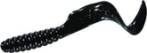 Mister Twister 4in Curly Tail Grub in black, ready to attract bass.