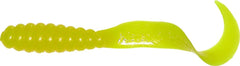 Mister Twister Teenie Tail Yellow lure designed for crappie and smallmouth fishing.