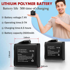 MIWEN 7.4V 3500mAh battery certifications label indicating UL and FCC compliance