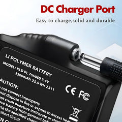 MIWEN 7.4V 3500mAh battery side view showing compact design for portable warmth