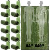 Mixweer emergency sleeping bag fully unfolded in green shows two-person shelter for outdoor warmth