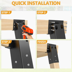 MIXXIDEA sturdy steel bracket with 8-degree angle supports stable, weather-resistant platforms