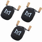 MIZUGIWA 3-piece neoprene reel cover set on an XL sized baitcasting reel (XL 4.7W x 3.7D)