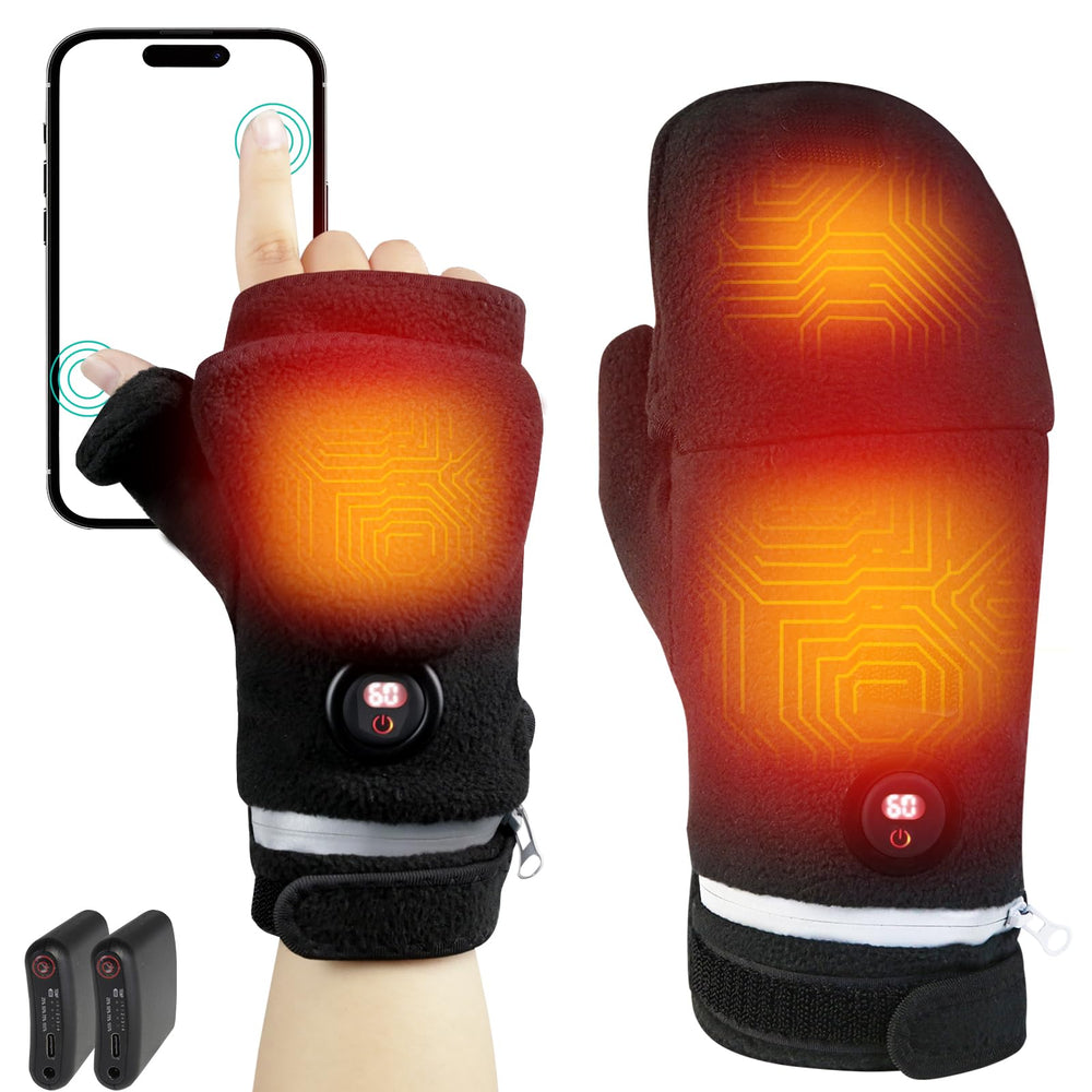 MKEFMEI heated gloves battery-in-hand deliver rapid warmth for winter outdoor activities.